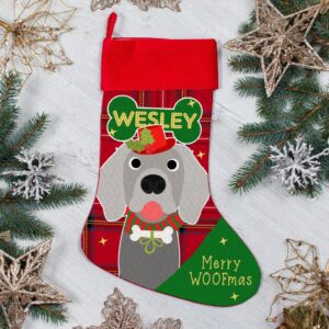 Personalised Weimaraner Dog Christmas Treat Stocking for Pets