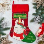 Personalised Unicorn Christmas Stocking Festive Treat Bag