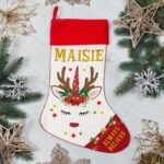 Personalised Unicorn Christmas Stocking Festive Treat Bag