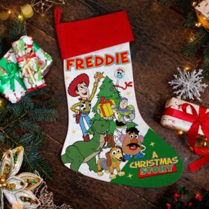 Personalised Toy Story Christmas Stocking Festive Treat Bag