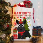 Personalised Scottish Terrier Dog Christmas Sack for Pet Festive Treats