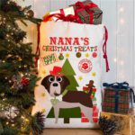 Personalised St Bernard Dog Christmas Sack for Pet Festive Treats