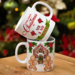Personalised Mr & Mr Gingerbread First Christmas Mug Couple Festive Gift