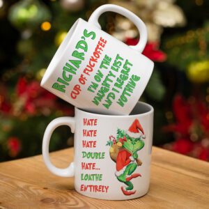 Personalised Funny Grinch Christmas Mug Festive Gift
