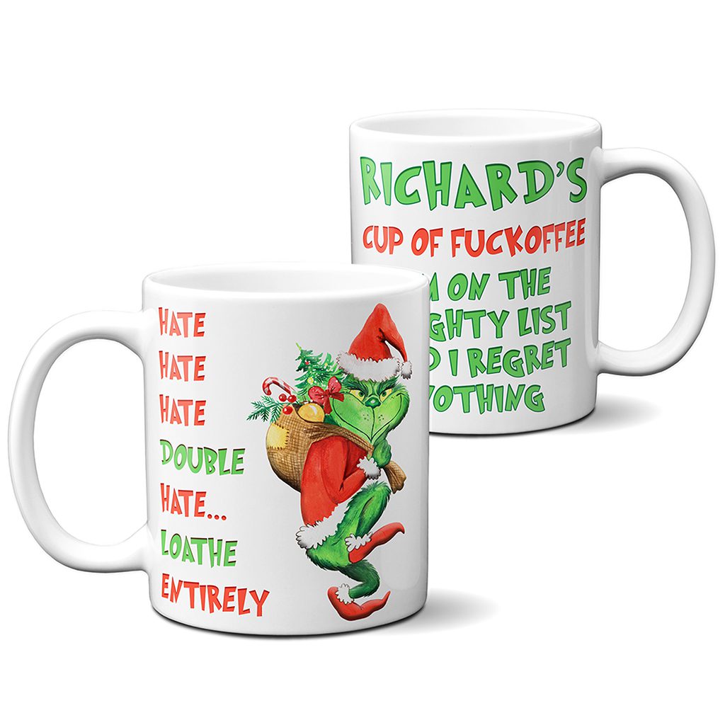 Personalised Grinch Funny Christmas Mug Festive Gift