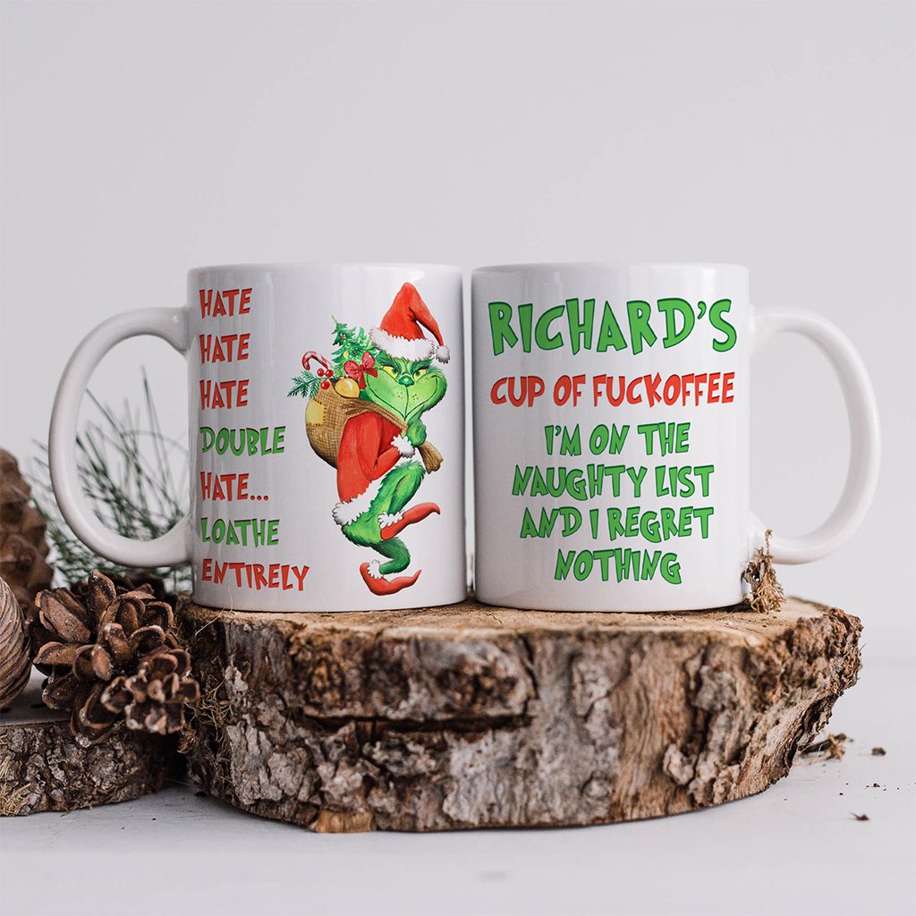 Personalised Grinch Funny Christmas Mug Festive Gift