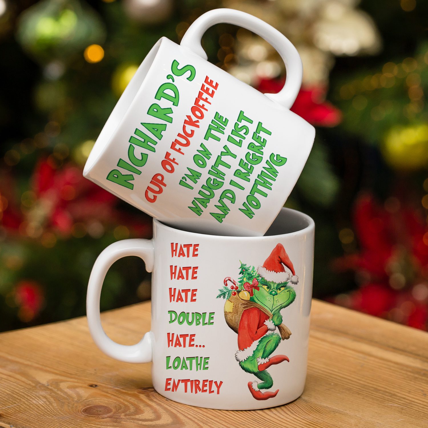 Personalised Funny Grinch Christmas Mug Festive Gift