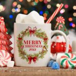 Personalised Robin Wreath Christmas Mug Festive Gift