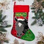 Personalised Black Horse Christmas Treat Stocking Festive Pony Gift