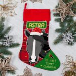 Personalised Black Horse Christmas Treat Stocking Festive Pony Gift