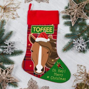 Personalised Brown Horse Christmas Treat Stocking Festive Pony Gift