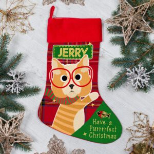 Personalised Ginger Tabby Cat Christmas Treat Stocking Festive Pet Gift