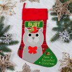 Personalised Grey Cat Christmas Treat Stocking Festive Pet Gift