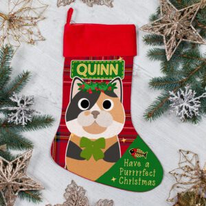 Personalised Cat Christmas Treat Stocking Festive Pet Gift