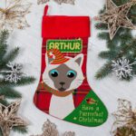 Personalised Siamese Cat Christmas Treat Stocking Festive Pet Gift