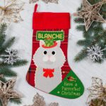 Personalised White Cat Christmas Treat Stocking Festive Pet Gift