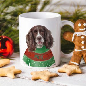 Personalised Springer Spaniel Dog Christmas Jumper Mug DJM15
