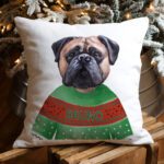 Personalised Bullmastiff Christmas Cushion Cover Dog in Jumper Xmas Decor Gift