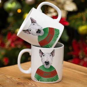 Personalised Bull Terrier Dog Christmas Jumper Mug DJM28