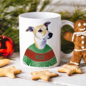 Personalised Greyhound Dog Christmas Jumper Mug DJM34