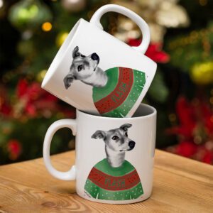Personalised Greyhound Dog Christmas Jumper Mug DJM35