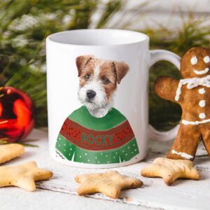 Personalised Jack Russell Dog Christmas Jumper Mug DJM37