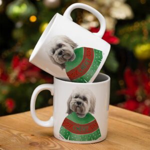 Personalised Lhasa Apso Dog Christmas Jumper Mug DJM38