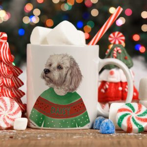 Personalised Maltese Dog Christmas Jumper Mug DJM39