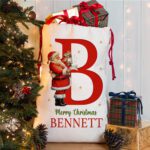 Personalised Vintage Santa Initial Christmas Sack Festive Present Bag Gift