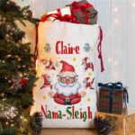 Personalised Yoga Santa Christmas Sack Festive Present Bag Gift