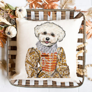 Personalised Bichon Frise Vintage Dog Cushion Cover VDC03