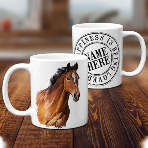 Personalised Brown Horse Mug KDM07