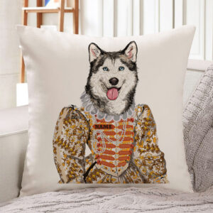 Personalised Husky Vintage Dog Cushion Cover VDC54
