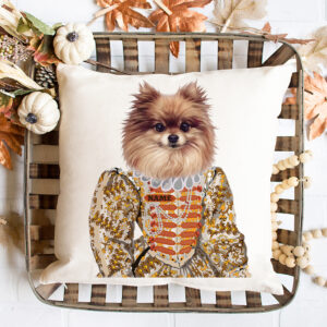 Personalised Pomeranian Vintage Dog Cushion Cover VDC41