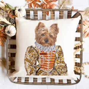 Personalised Yorkie Vintage Dog Cushion Cover VDC53
