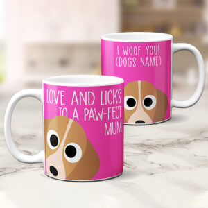 Personalised Beagle Dog Paw-fect Mum Dad Mug CP03