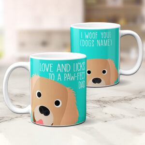 Personalised Golden Retriever Dog Paw-fect Mum Dad Mug CP32