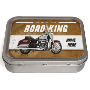 Personalised Harley Davison Road King Motorcycle Tobacco Tin VBP14