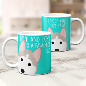 Personalised Husky Dog Paw-fect Mum Dad Mug CP35