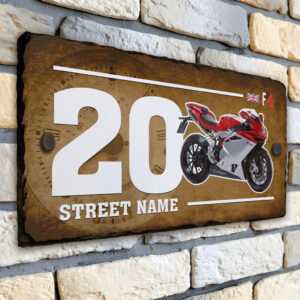 Personalised MV Agusta F4 Classic Motorcycle House Number Slate VBS29