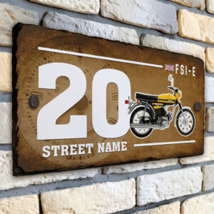 Personalised Yamaha FSI-E Classic Motorcycle House Number Slate VBS41