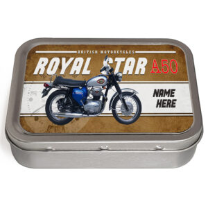 Personalised BSA A50 Royal Star Motorcycle Tobacco Tin VBP05