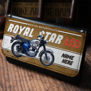 Personalised BSA A50 Royal Star Classic Motorcycle Tobacco Pouch VBP05