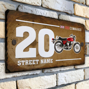 Personalised Norton 650 Commando Classic Motorcycle House Number Slate VBS30