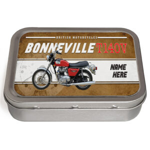 Personalised Triumph Bonneville T140V Red Motorcycle Tobacco Tin VBP36