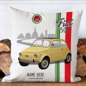 Personalised Fiat 500 Classic Car Cushion Cover CC06