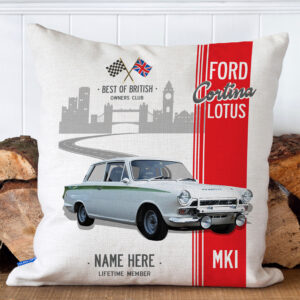 Personalised Ford Cortina MK1 Lotus Classic Car Cushion Cover CC09