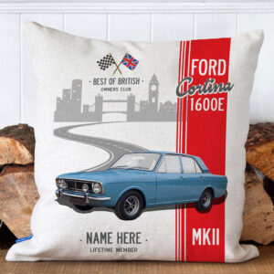 Personalised Ford Cortina MK2 1600E Classic Car Cushion Cover CC10