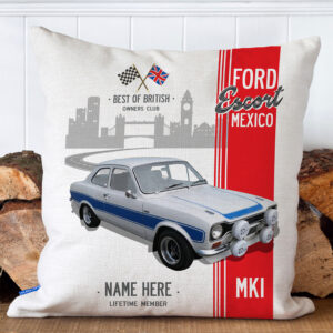 Personalised Ford Escort MK1 Mexico Classic Car Cushion Cover CC13