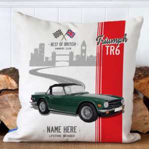 Personalised Triumph TR6 Classic Car Cushion Cover CC44